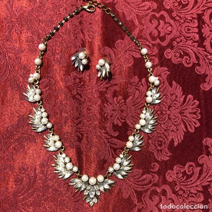 Joyeria: GARGANTILLA Y PENDIENTES PERLAS Y CRISTAL - Foto 2