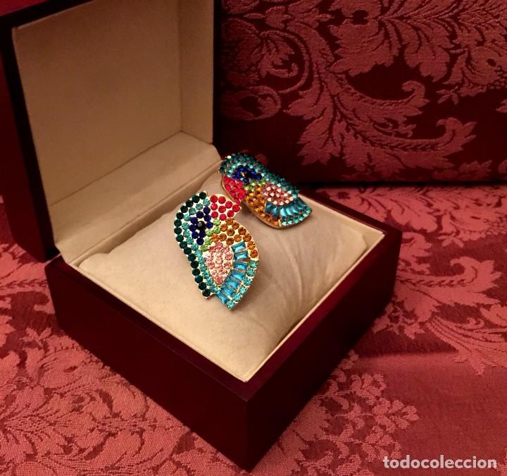 Joyeria: PENDIENTES CHAPADOS EN ORO CON CUARZOS MULTICOLOR - 22 GRAMOS. - Foto 2