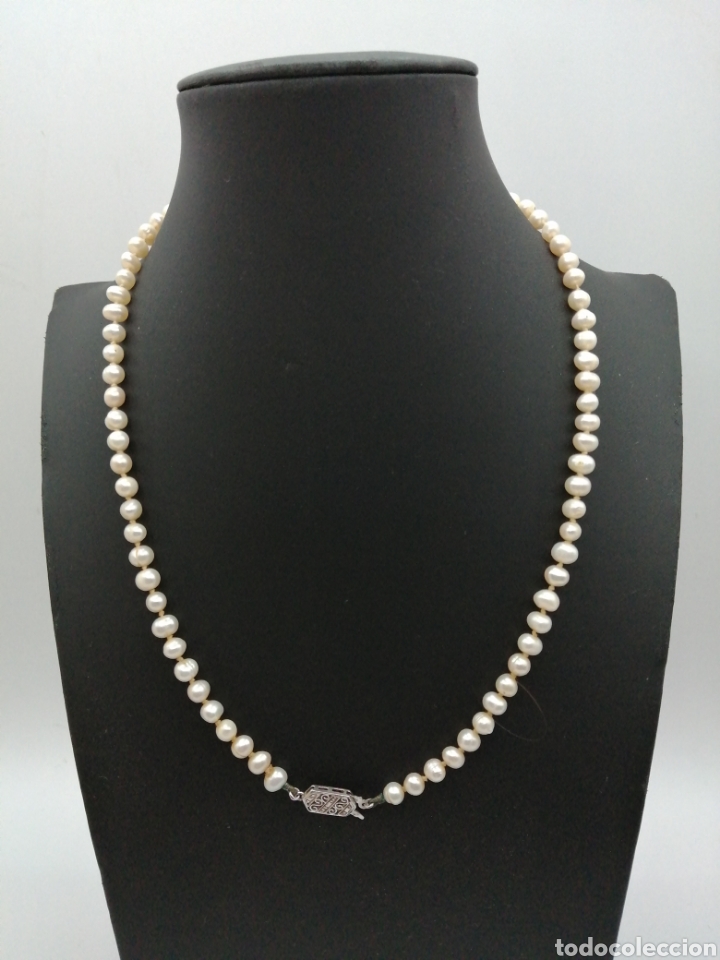 Joyeria: Antiguo collar perlas blancas agua salada - Foto 2