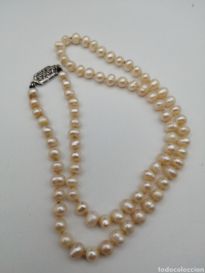 Joyeria: Antiguo collar perlas blancas agua salada - Foto 3