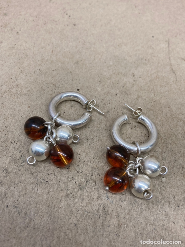 Joyeria: Pendientes de plata y ambar /P125 - Foto 2