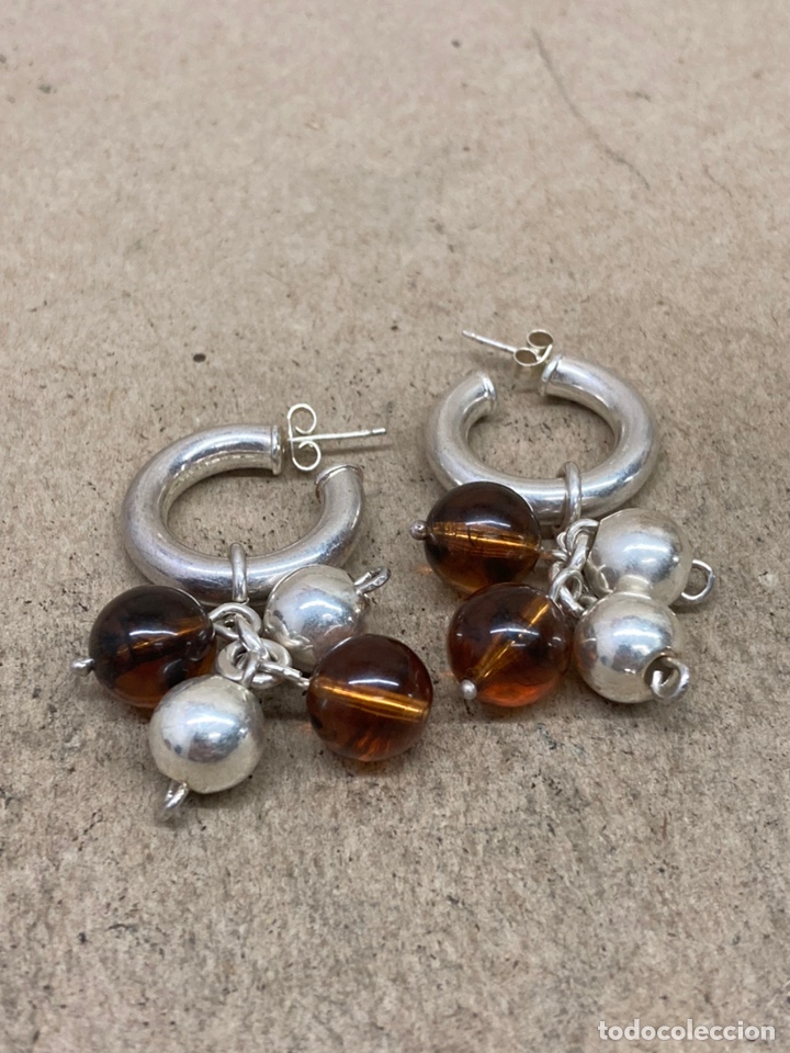 Joyeria: Pendientes de plata y ambar /P125 - Foto 1