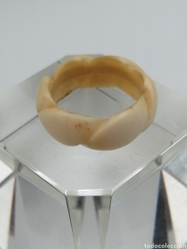 Joyeria: Antiguo anillo marfil tallado - Foto 1