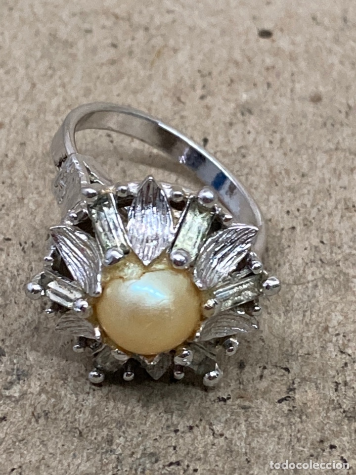 Joyeria: ANILLO ART DECO PLATA Y PERLA EN FORMA DE FLOR/S94 - Foto 1