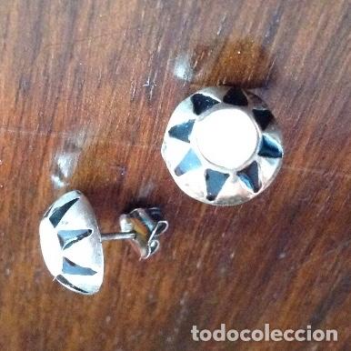 Joyeria: PENDIENTES VINTAGE PLATA DE LEY. ESMALTE. - Foto 3