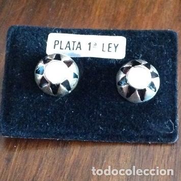 Joyeria: PENDIENTES VINTAGE PLATA DE LEY. ESMALTE. - Foto 4