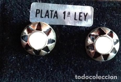 Joyeria: PENDIENTES VINTAGE PLATA DE LEY. ESMALTE. - Foto 5