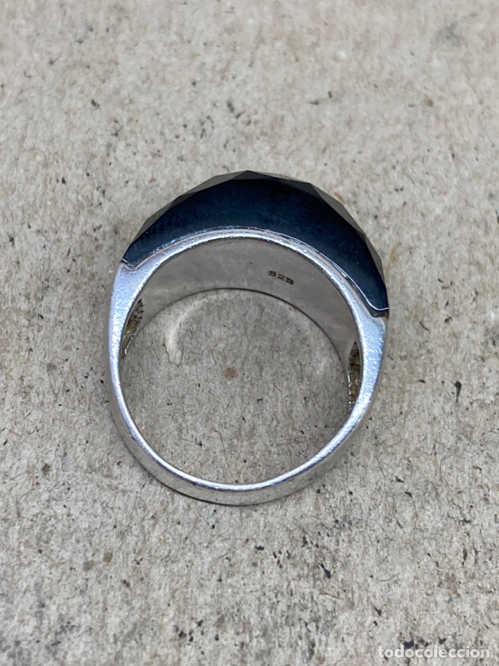 Joyeria: Anillo de plata y piedra tipo &oacute;nix tallada Ref:S18 - Foto 2
