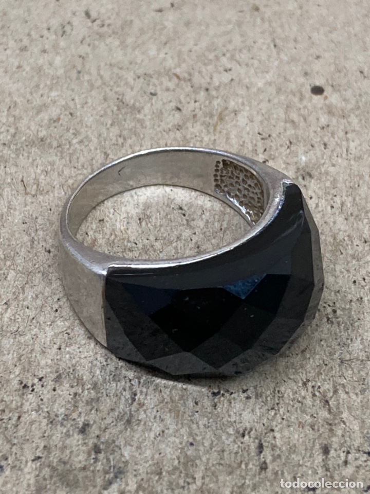 Joyeria: Anillo de plata y piedra tipo &oacute;nix tallada Ref:S18 - Foto 1