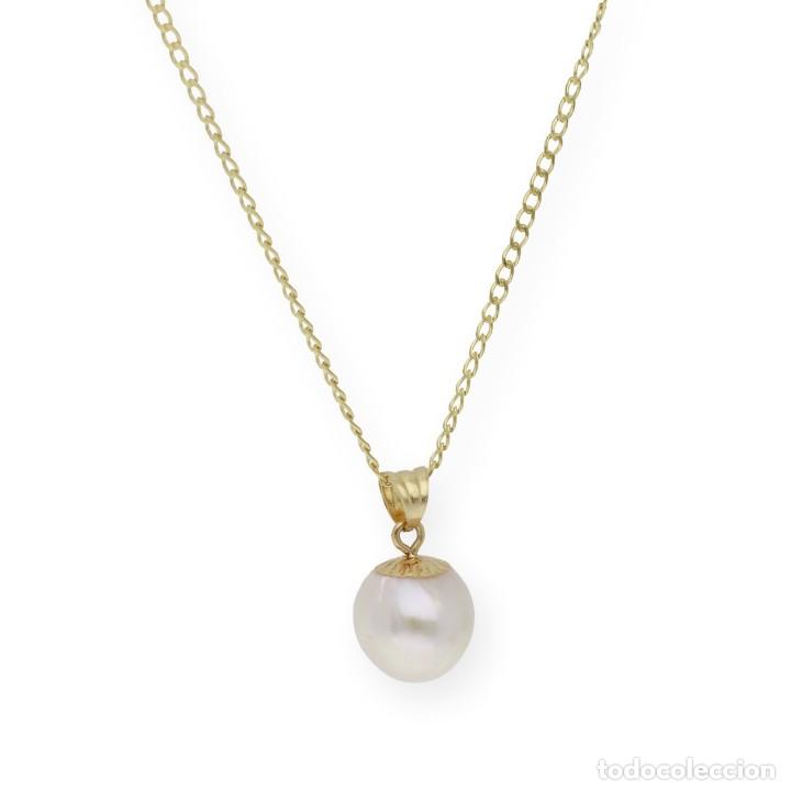Joyeria: Conjunto de pendientes y collar de oro de ley y perlas akoya - Foto 5 - 228251610