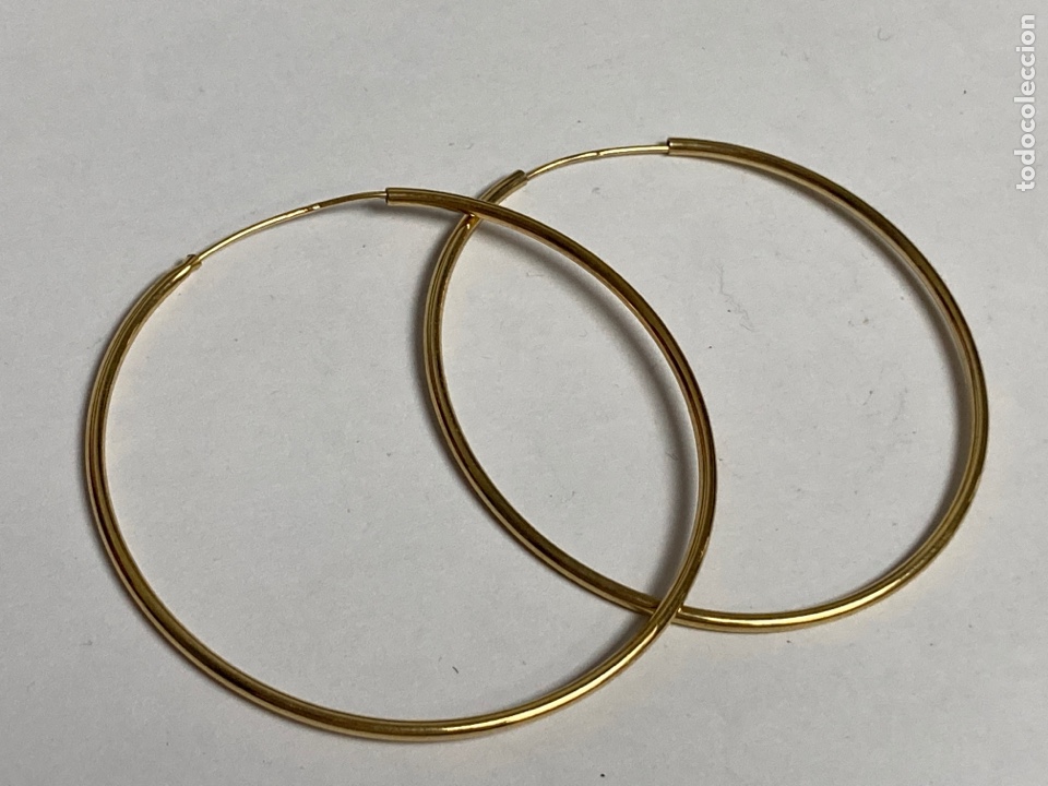 Joyeria: Criollas/pendientes plata chapado en oro - Foto 1