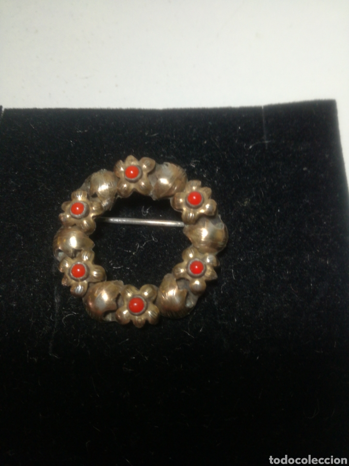 Joyeria: Broche antiguo de plata , oro y coral - Foto 2