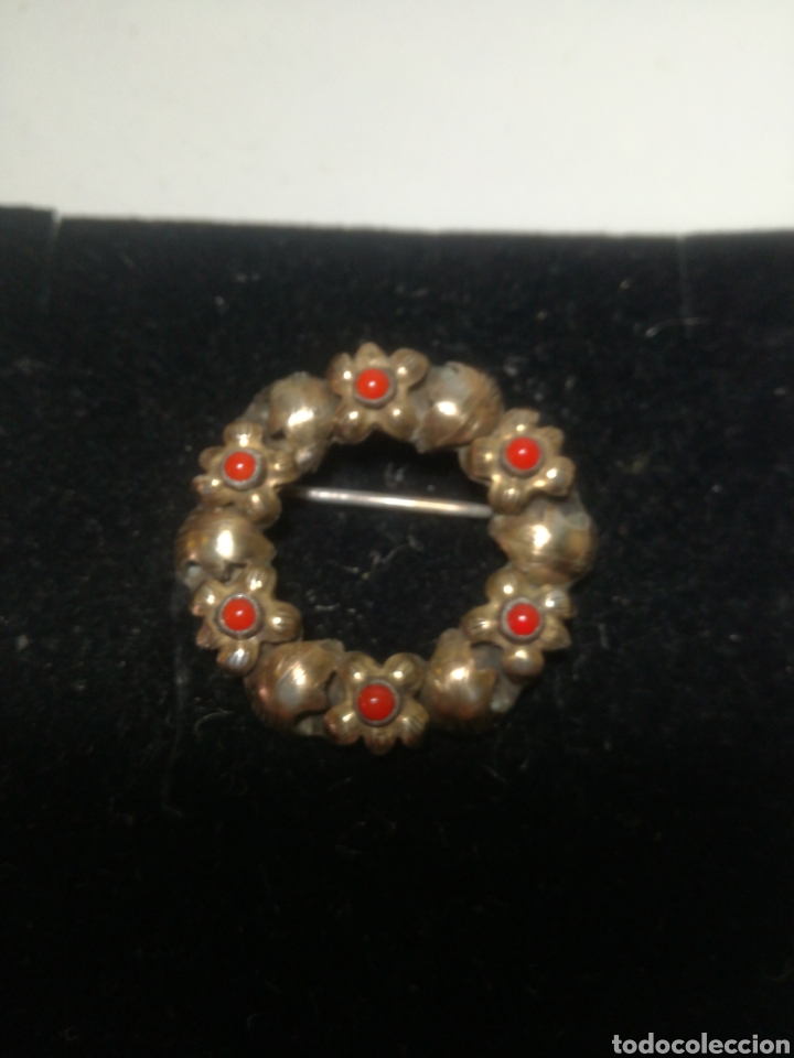 Joyeria: Broche antiguo de plata , oro y coral - Foto 1