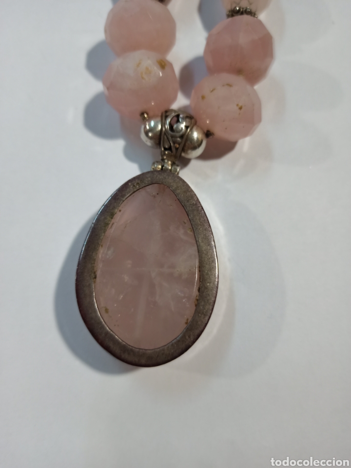 Joyeria: Collar de cuarzo rosa y plata ca3 - Foto 5