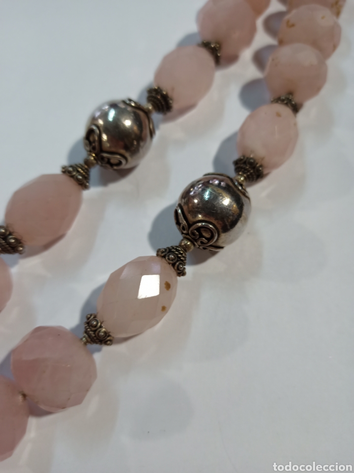 Joyeria: Collar de cuarzo rosa y plata ca3 - Foto 6