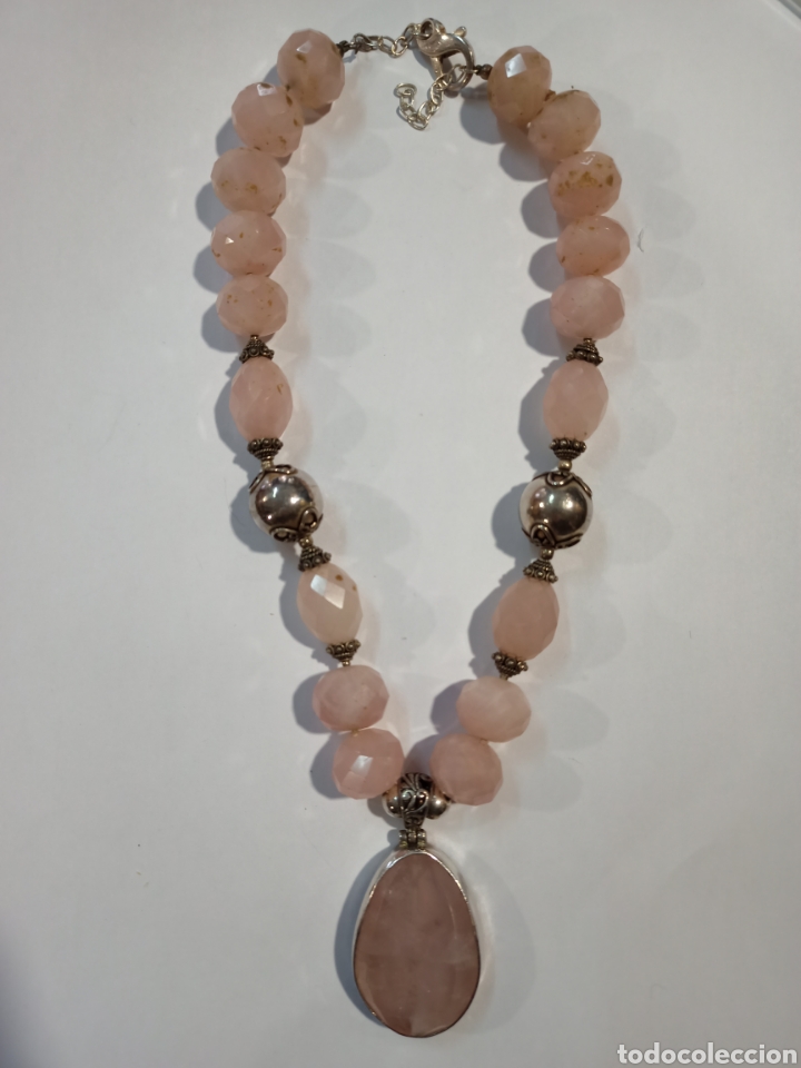 Joyeria: Collar de cuarzo rosa y plata ca3 - Foto 3