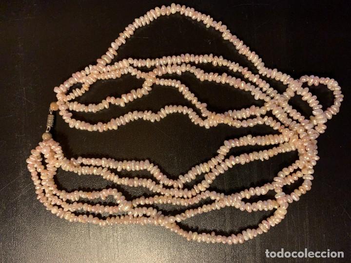 Joyeria: Collar de perlas rosadas de agua dulce. - Foto 7