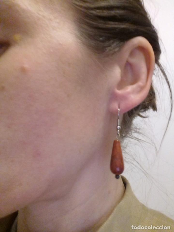 Joyeria: Pendientes vintage de plata y coral - Foto 9