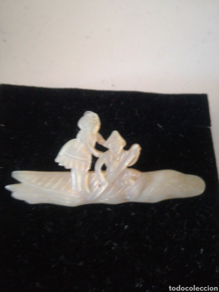 Joyeria: Broche antiguo de madreperla - Foto 2