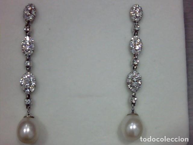 Joyeria: pendientes oro blanco 18 kts y circonitas