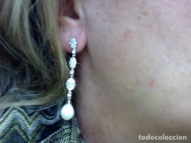 Joyeria: pendientes oro blanco 18 kts y circonitas - Foto 3