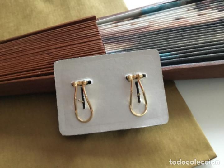 Joyeria: PENDIENTES CON CIRCONIOS CHAPADO ORO. OMEGA - Foto 4