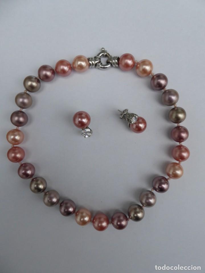 Joyeria: Conjunto collar y pendientes de perlas cultivadas - Foto 1