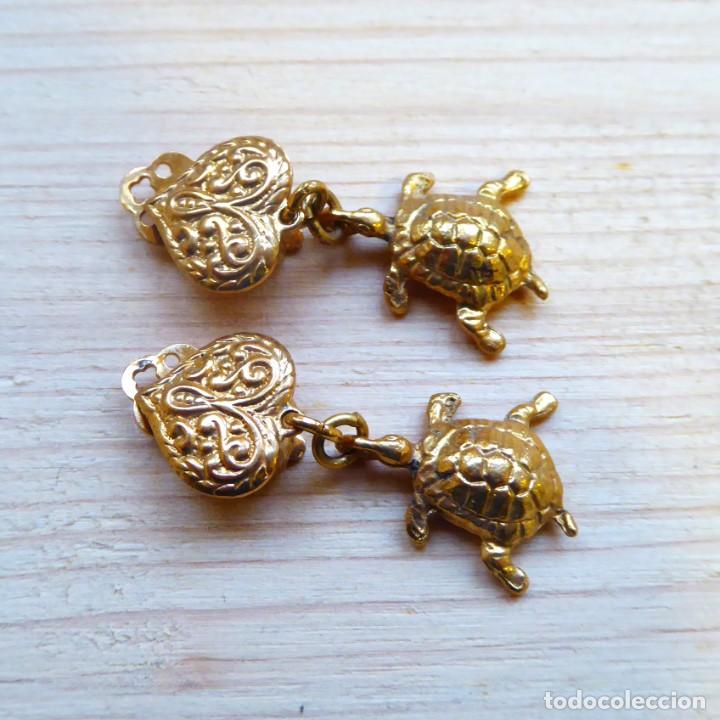 Joyeria: Pendientes vintage con clip y ba&ntilde;o de oro - Foto 3