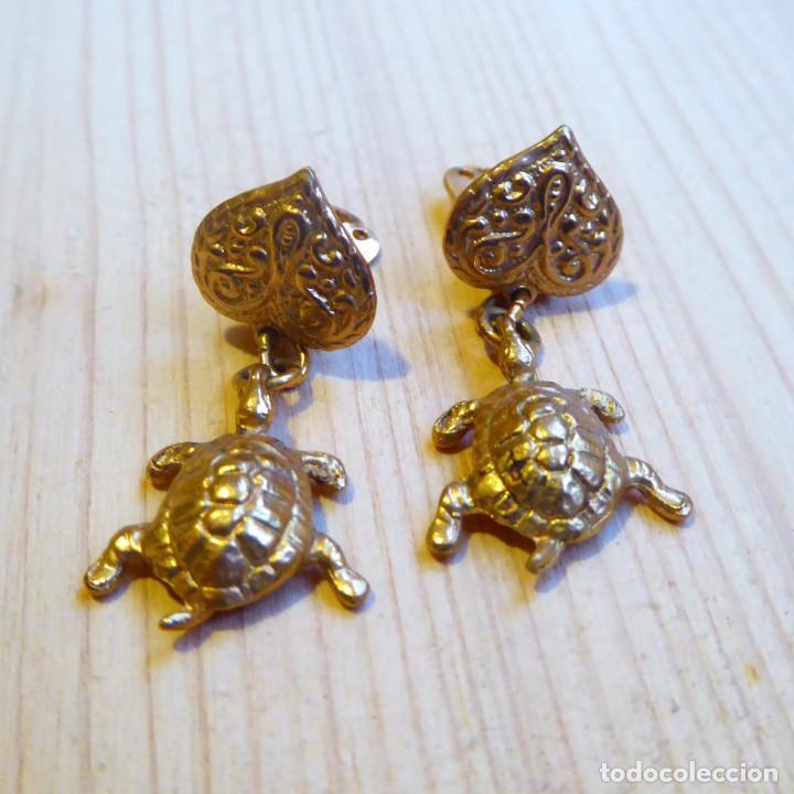 Joyeria: Pendientes vintage con clip y ba&ntilde;o de oro - Foto 2