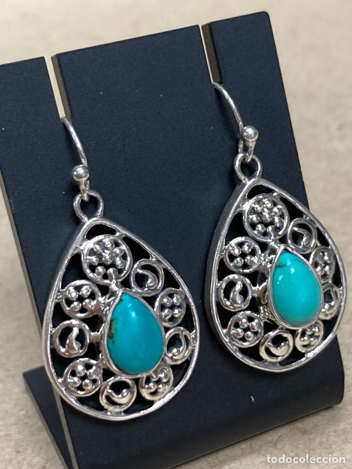 Joyeria: Pendientes de plata y turquesa/P63 - Foto 2