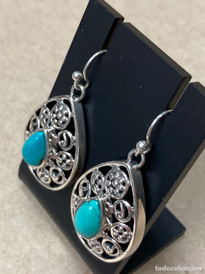 Joyeria: Pendientes de plata y turquesa/P63 - Foto 3