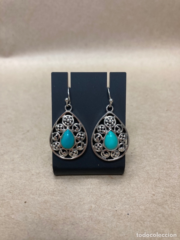 Joyeria: Pendientes de plata y turquesa/P63 - Foto 1