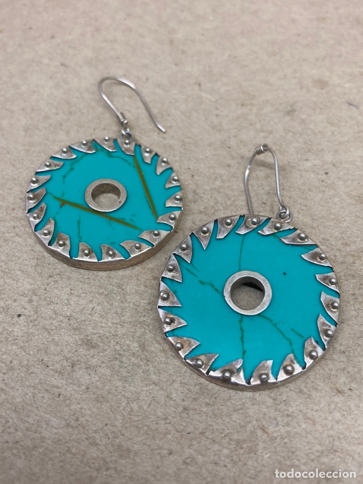 Joyeria: Pendientes de plata y turquesa/P66 - Foto 1