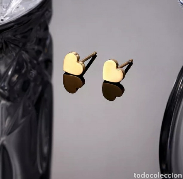 Joyeria: PRECIOSOS PENDIENTES DE ACERO Y ORO EN FORMA DE CORAZ&Oacute;N. REF S3 P CGP - Foto 2