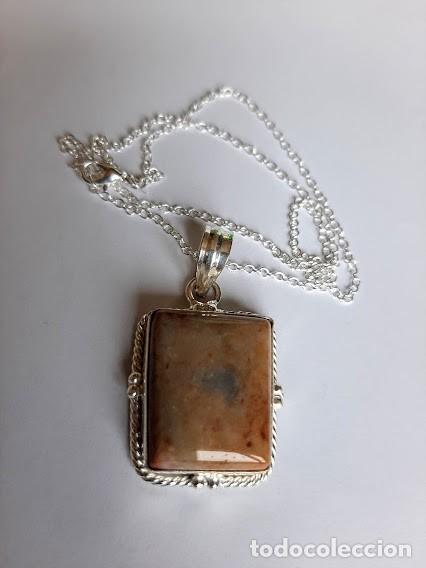 Joyeria: Medall&oacute;n de plata, colgante con jaspe - Foto 1