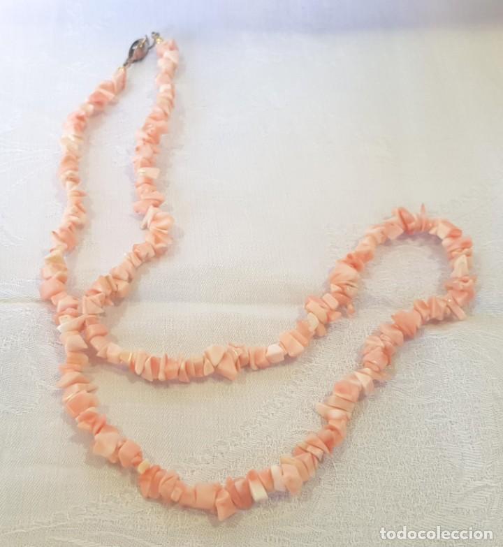 Histérico Combatiente Acción de gracias antiguo collar de coral rosa - Compra venta en todocoleccion