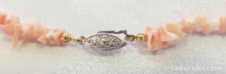 Joyeria: Antiguo Collar De Coral Rosa - Foto 5