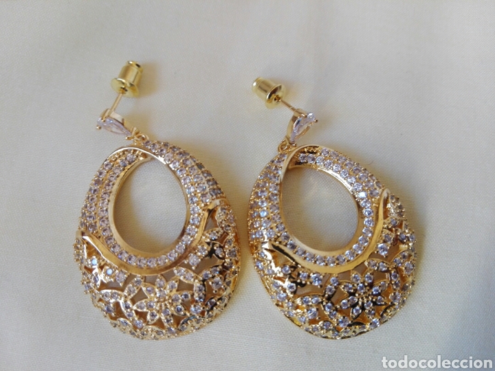 Joyeria: PENDIENTES DE ARO DORADOS CON CIRCONITAS - Foto 1