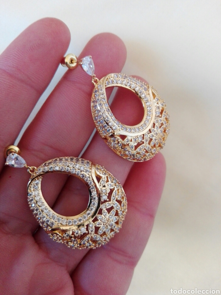 Joyeria: PENDIENTES DE ARO DORADOS CON CIRCONITAS - Foto 3