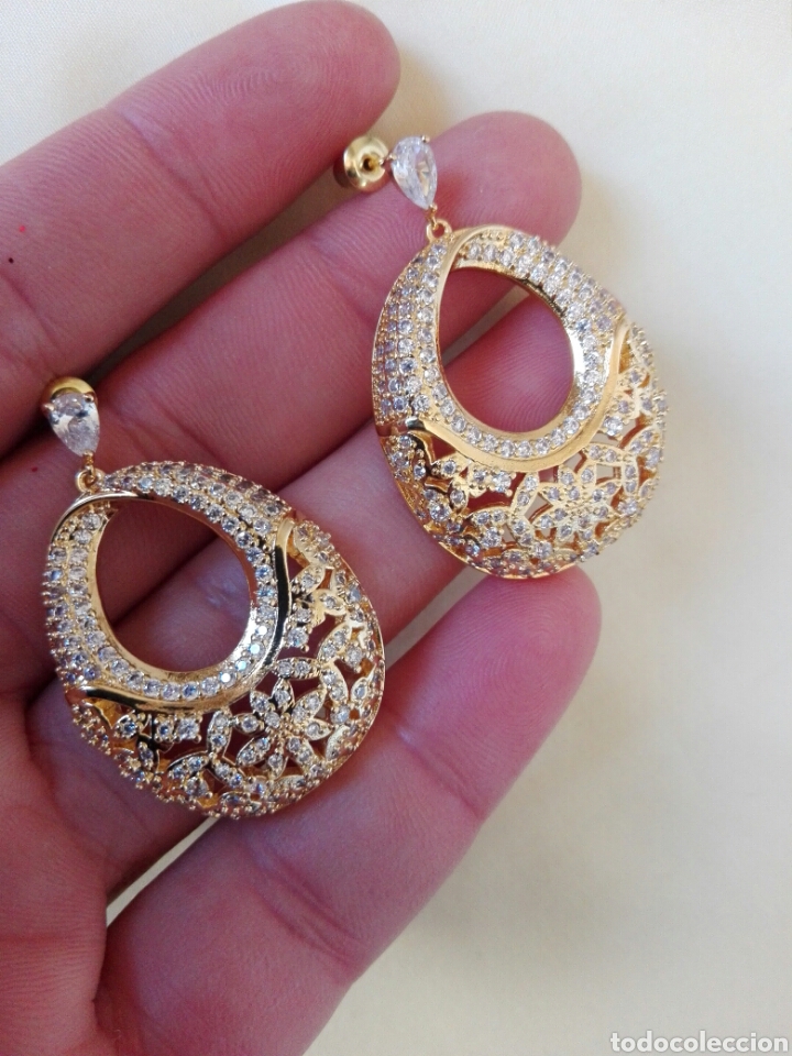 Joyeria: PENDIENTES DE ARO DORADOS CON CIRCONITAS - Foto 2