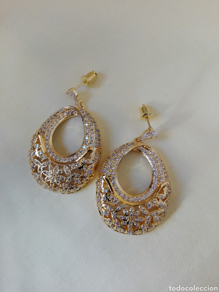 Joyeria: PENDIENTES DE ARO DORADOS CON CIRCONITAS - Foto 4