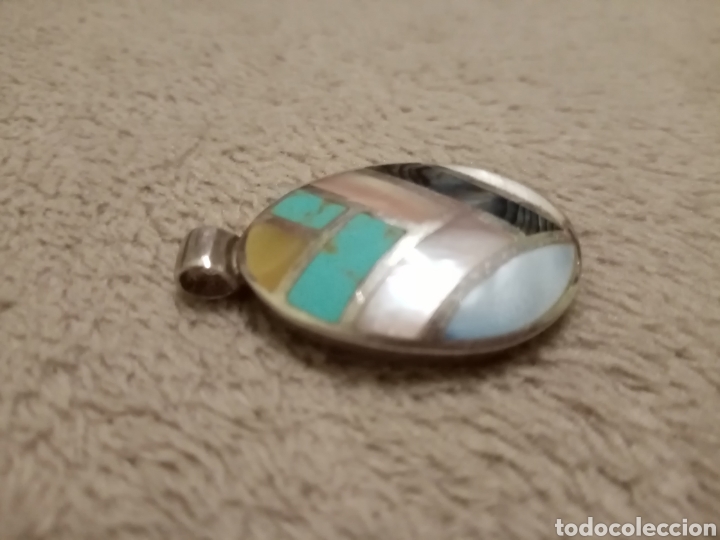 Joyeria: Colgante de plata n&aacute;car, turquesa, madreperla - Foto 4