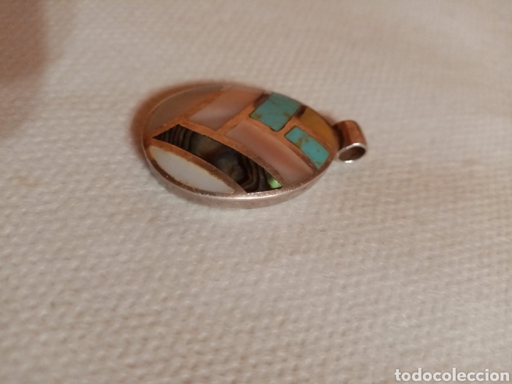 Joyeria: Colgante de plata n&aacute;car, turquesa, madreperla - Foto 1
