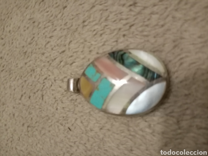 Joyeria: Colgante de plata n&aacute;car, turquesa, madreperla - Foto 3