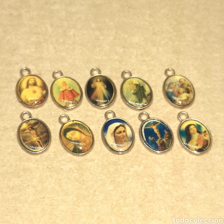 Joyeria: (FAR) LOTE 10 COLGANTES RELIGIOSOS - Foto 1