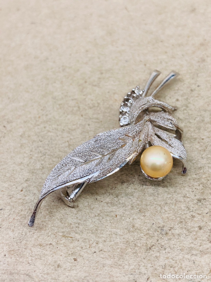 Joyeria: BROCHE DE PLARA RODIADA, CIRCONITAS Y PERLA/B13 - Foto 2