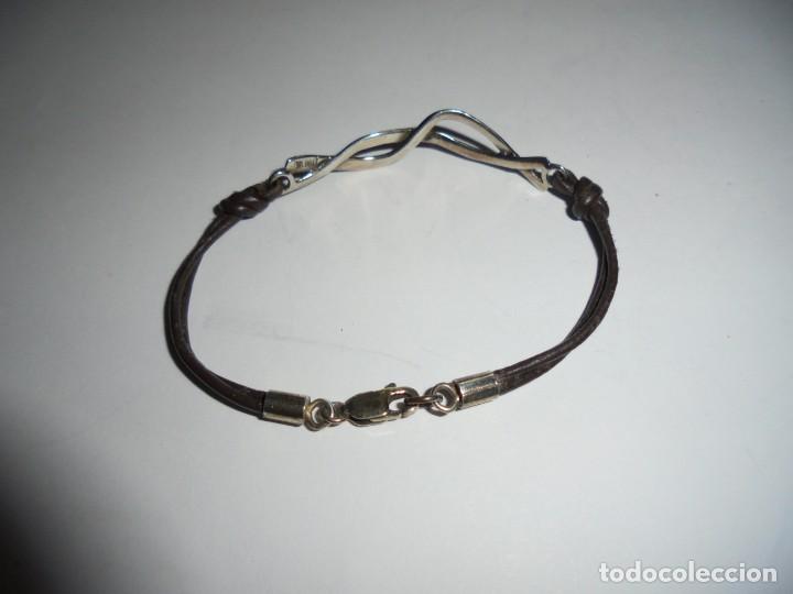 Joyeria: PULSERA DE PLATA Y CUERO - Foto 3