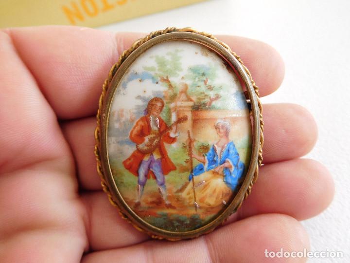 Joyeria: Broche antiguo de esmalte Limoges - Foto 1