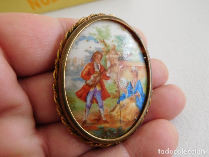 Joyeria: Broche antiguo de esmalte Limoges - Foto 2