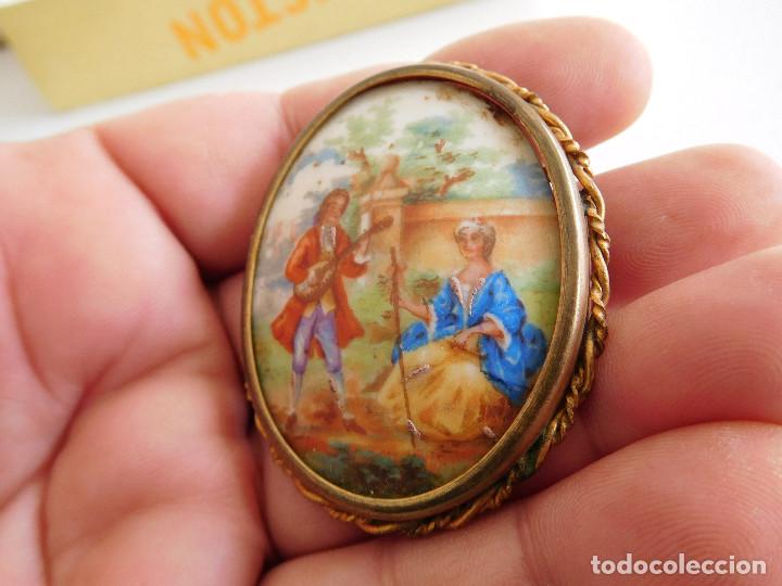 Joyeria: Broche antiguo de esmalte Limoges - Foto 3